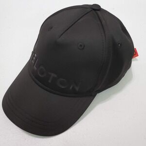 Peloton Men Hat OS Black Adjustable Straps Embossed Spellout NWOT